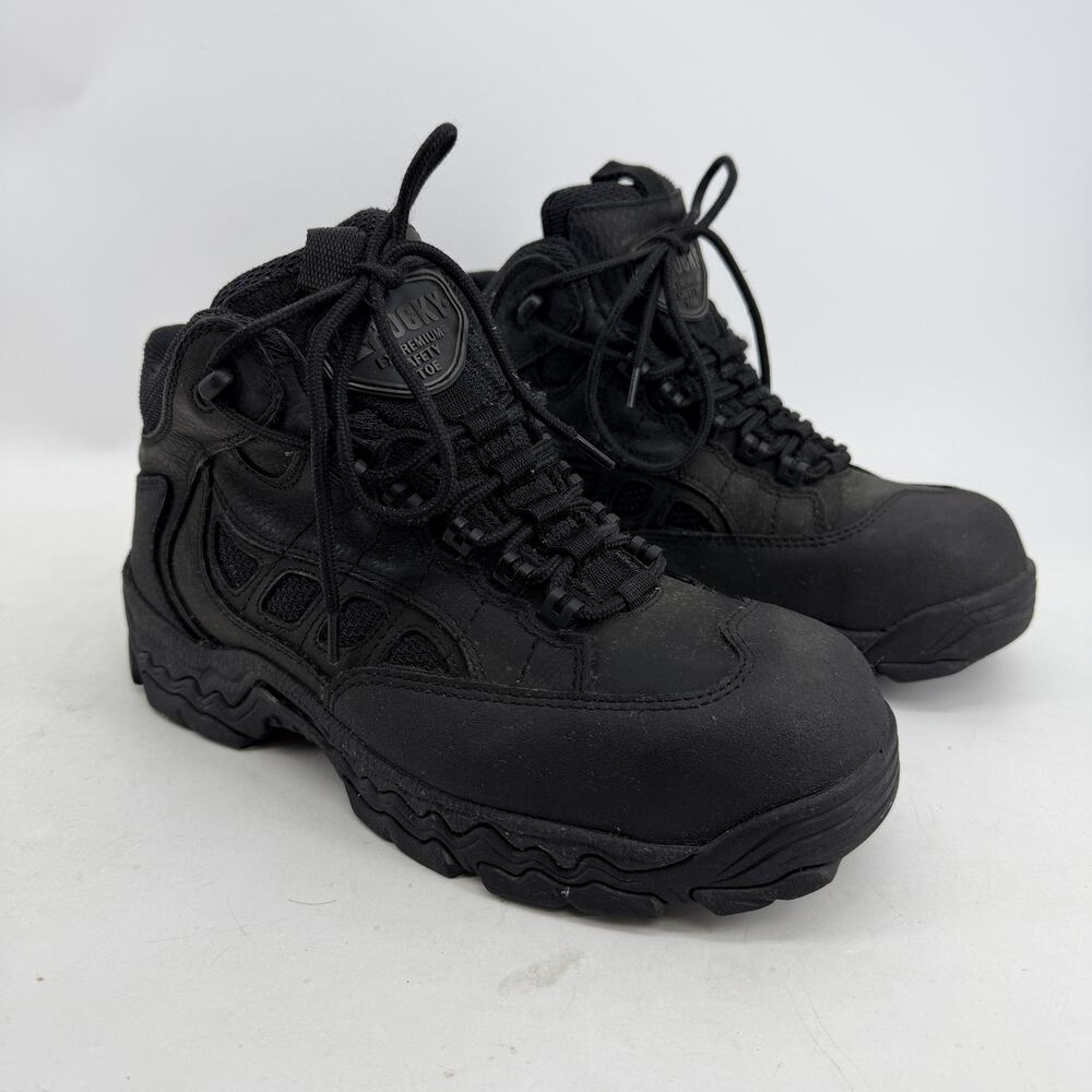 Rocky Extremium Safety Toe Boots Mens Size 8.5 Black Work Slip Resistant Combat